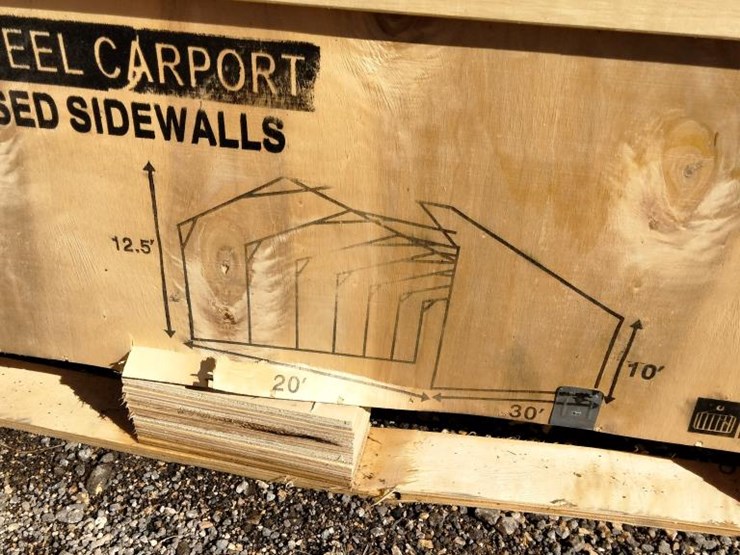 #58-•-steel-carport-w/-enclosed-side-walls-20'-x-30'-image-3