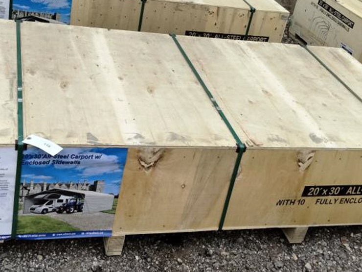 #118-•-all-steel-carport-w/-enclosed-sides---20'-x-30'-image-2