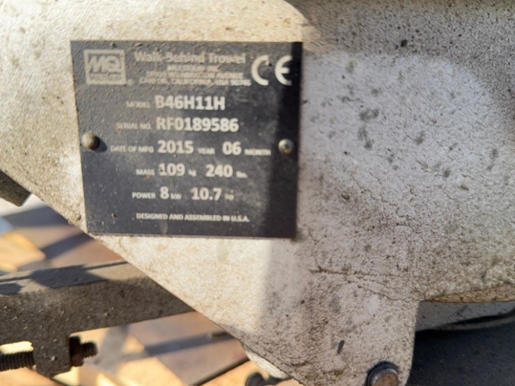 b46h11h-4'-power-power-trowel-with-gx340-honda-motor-s.n#-rf0189586-image-2