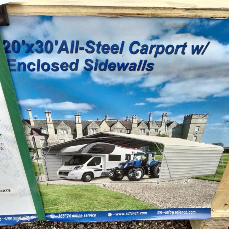 #118 • All-Steel Carport w/ Enclosed Sides - 20' x 30'