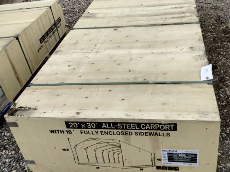 #125-•-all-steel-carport-w/enclosed-sides---20'-x-30'-image-3