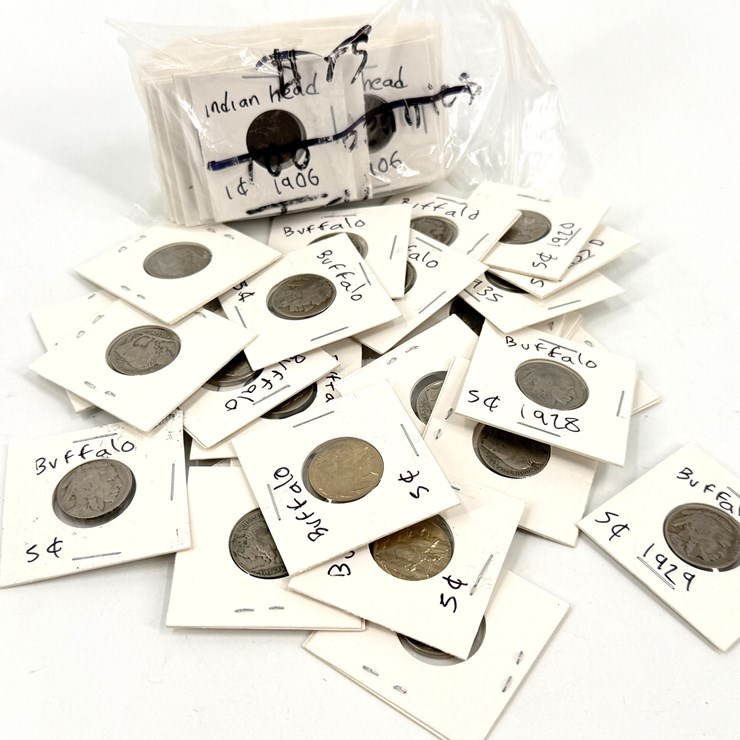 #24347 • BAG OF INDIAN HEAD PENNIES AND BUFFALO NICKLES
