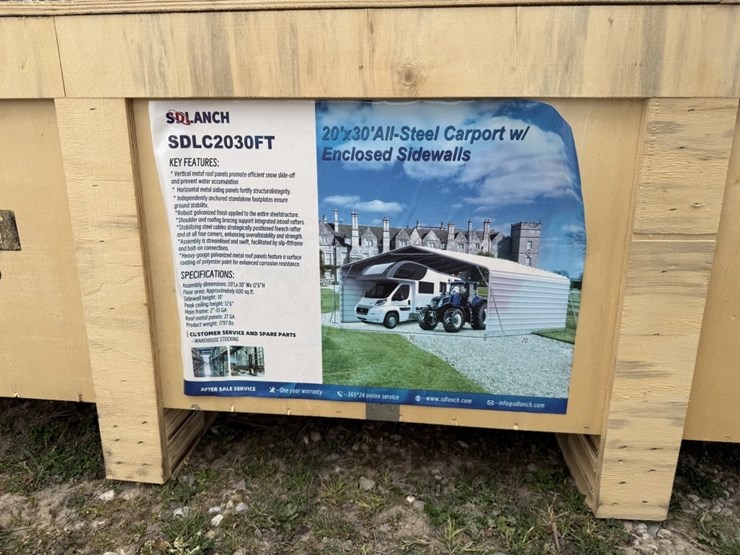 20ft-x-30ft-steel-carport-w/-sidewalls-image-2