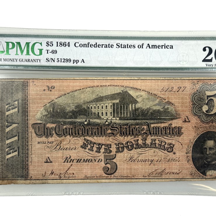 #1065 • FIVE DOLLAR CONFEDERATE STATES OF AMERICA NOTE