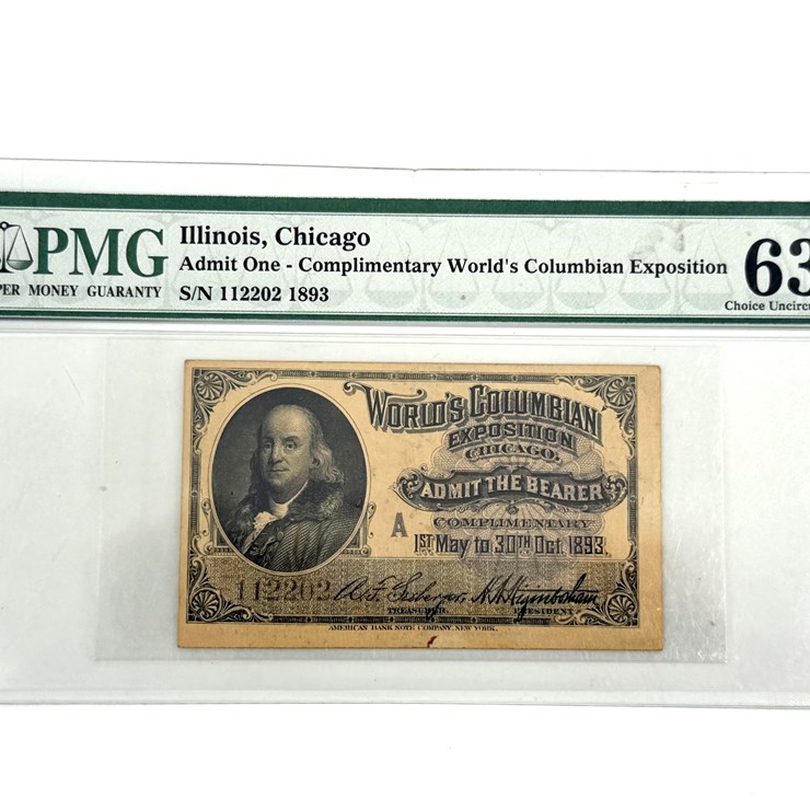 #1064 • 1893 COMPLIMENTARY WORLDS COLUMBIAN EXPOSITION TICKET