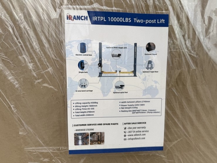 iranch-irtpl-10,000lbs-2-post-car-lift-image-2