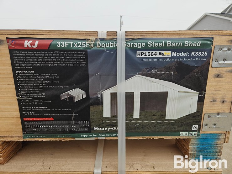 2025-kj-k3325-double-garage-steel-shed-image-1