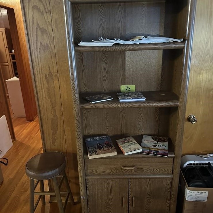 Wooden Bookshelf & Books