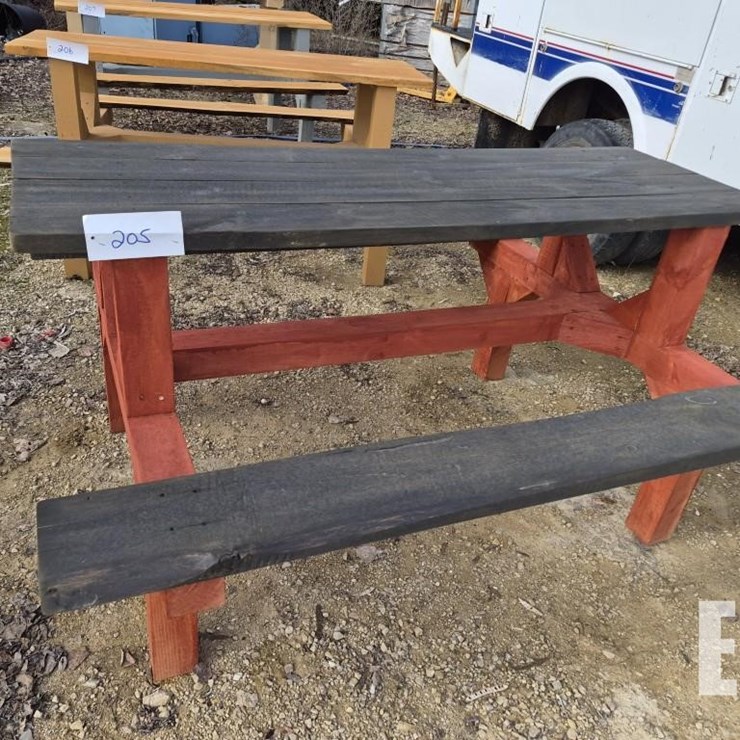 HOMEMADE WOODEN PICNIC TABLE