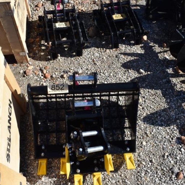 MINI EXCAVATOR ROCK BUCKET, BUCKET, AND QUICK ATTACHMENT