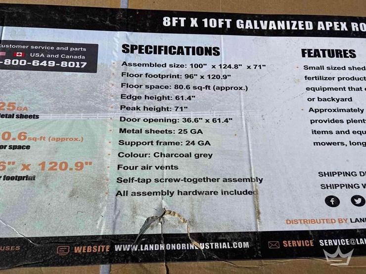 landhonor-lhr-ms0810-galvanized-apex-roof-metal-shed-image-3
