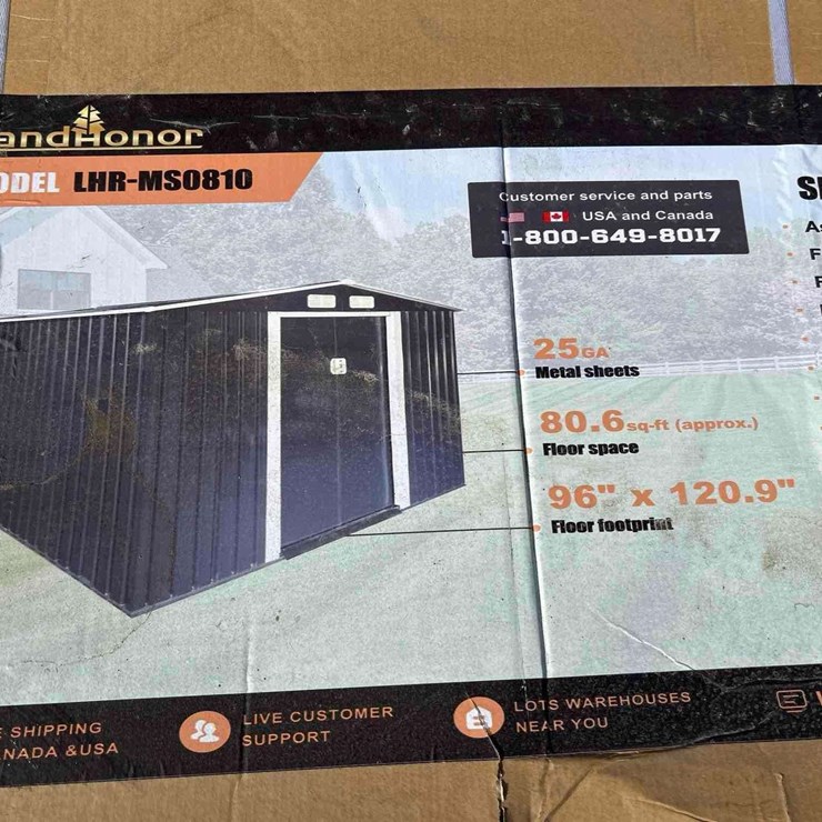 LandHonor LHR-MS0810 Galvanized Apex Roof Metal Shed