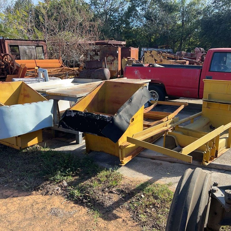 (3) Belt Elevator Funnel Bins