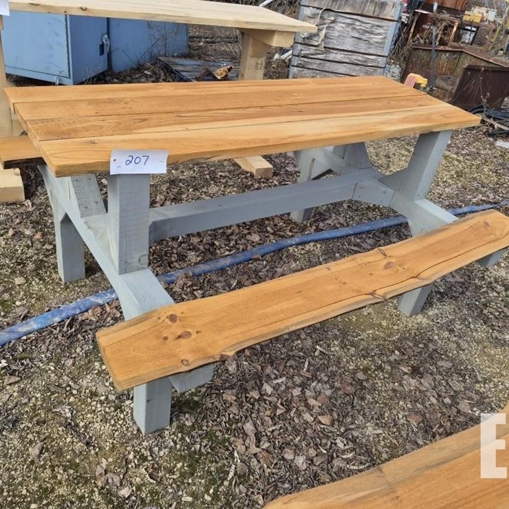 HOMEMADE WOODEN PICNIC TABLE