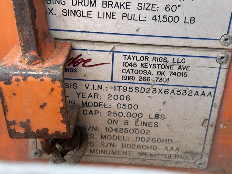 taylor-dd260hd-5-axle-well-service-rig-chassis-f/-parts-only-image-22