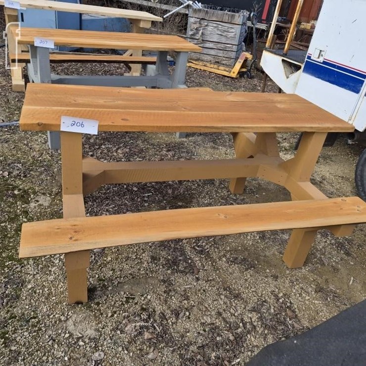 HOMEMADE WOODEN PICNIC TABLE