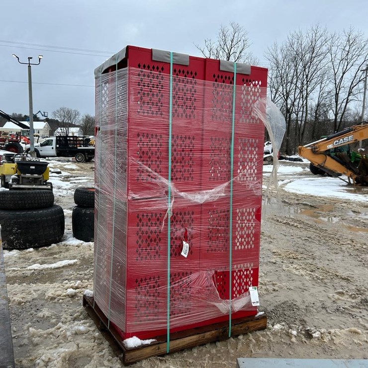 84” Tall Red Storage Bins