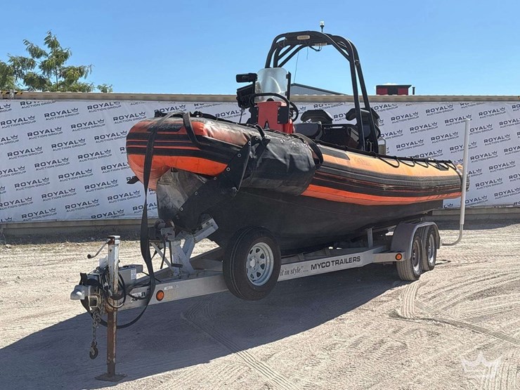 23ft.-zodiac-hurricane-inflatable-rib-with-2007-25ft-myco-t/a-aluminum-boat-trailer-image-1