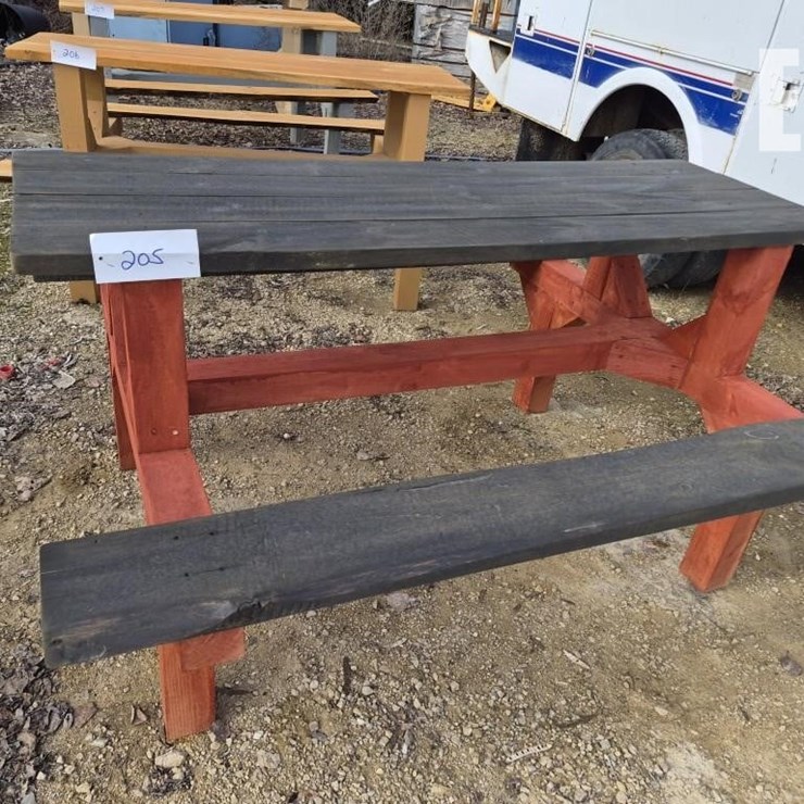 HOMEMADE WOODEN PICNIC TABLE