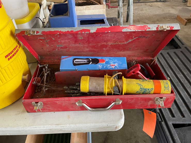 #7638-•-metal-toolbox-with-fishing-supplies-image-1