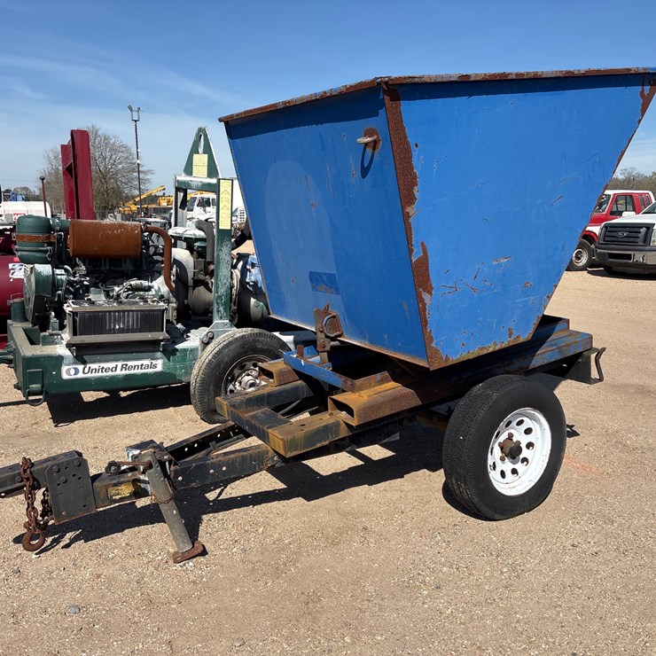 #2831 • TRASH DUMP HOPPER ON SINGLE AXLE TRAILER, NO TITLE