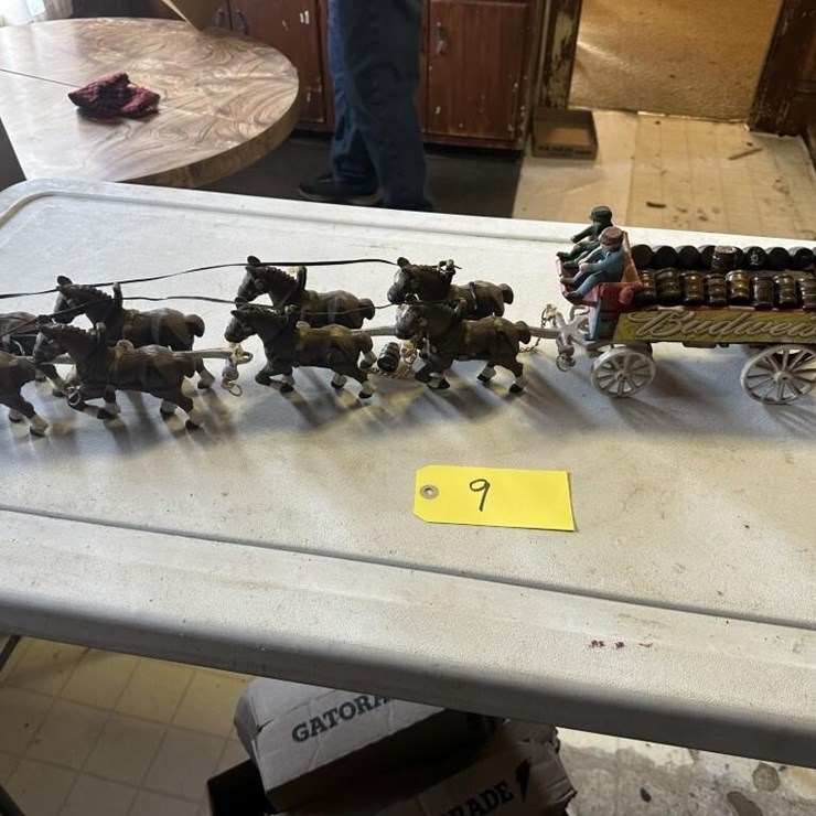Vintage Budweiser Horse Drawn Wagon