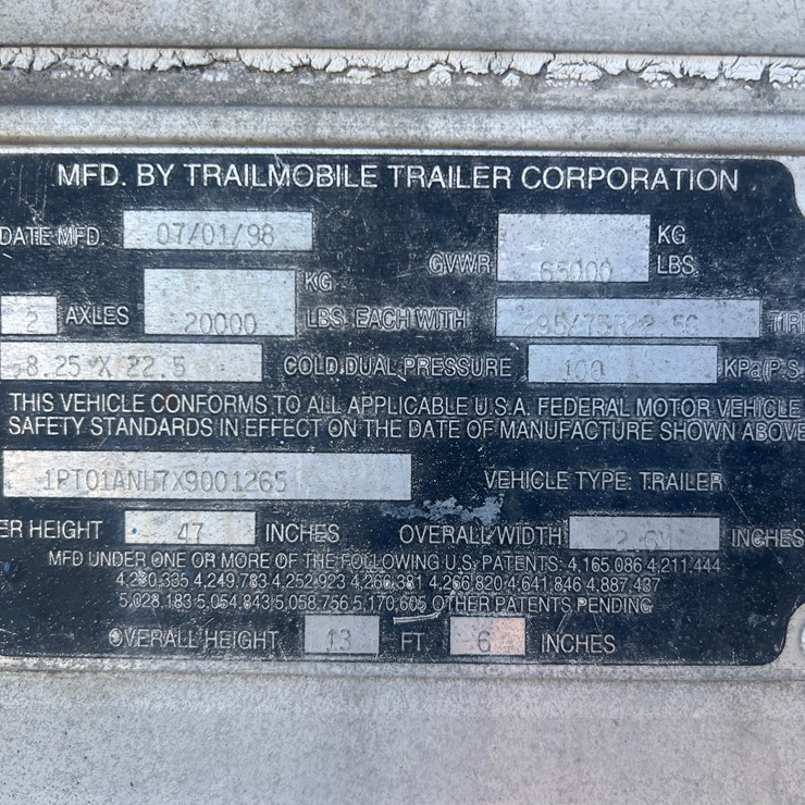 1999 TRAILMOBILE Reefer Trailer