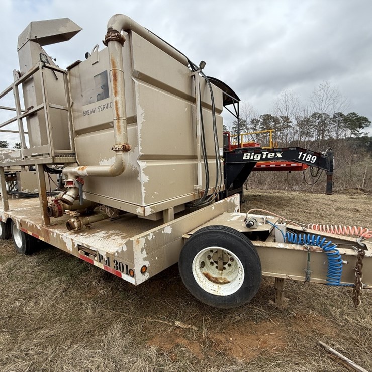 22 BBL 97 HP CEMENT MIXING UNIT MTD ON 2012 BIG TEX 22'X102" 25K GVW DUAL T/A PINTLE HITCH TRAILER
