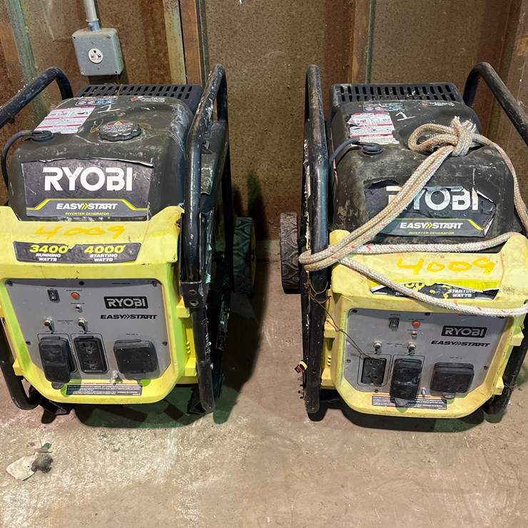 #4009 • 2 RYOBI 4000 WATTS GENERATORS