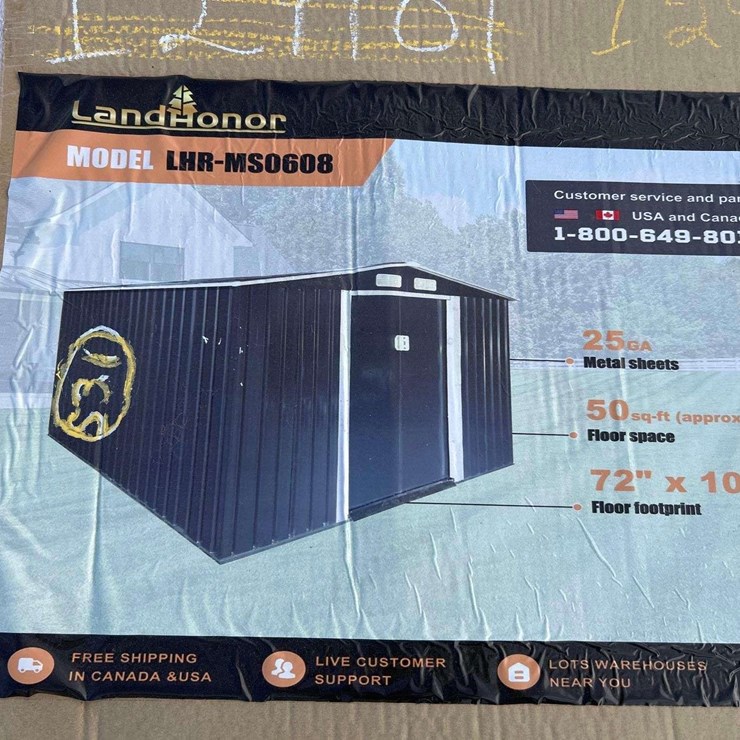 LandHonor LHR-MS0608 6ft X 8ft Galvanized Apex Roof Metal Shed