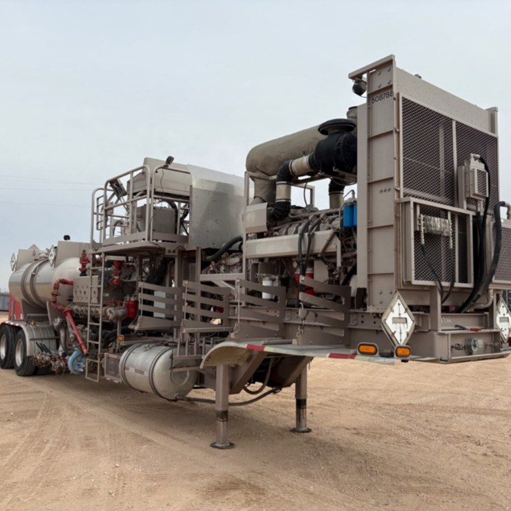 SPM QWS1000S QUINTUPLEX 10K WP ACID PUMPER MTD ON 2008 MERTZ T/A TRAILER