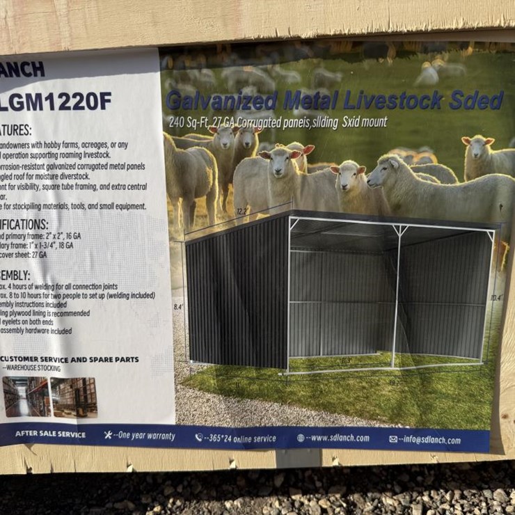 #86 • Galvanized Metal Livestock Shed 19.2'x10.4'x12.2'