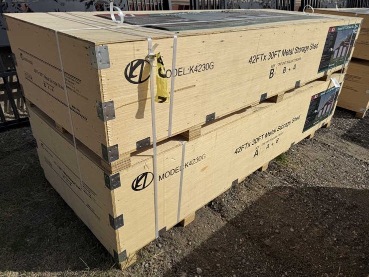 #23-•-metal-storage-shed---42'x30',-heavy-duty,-red-image-2