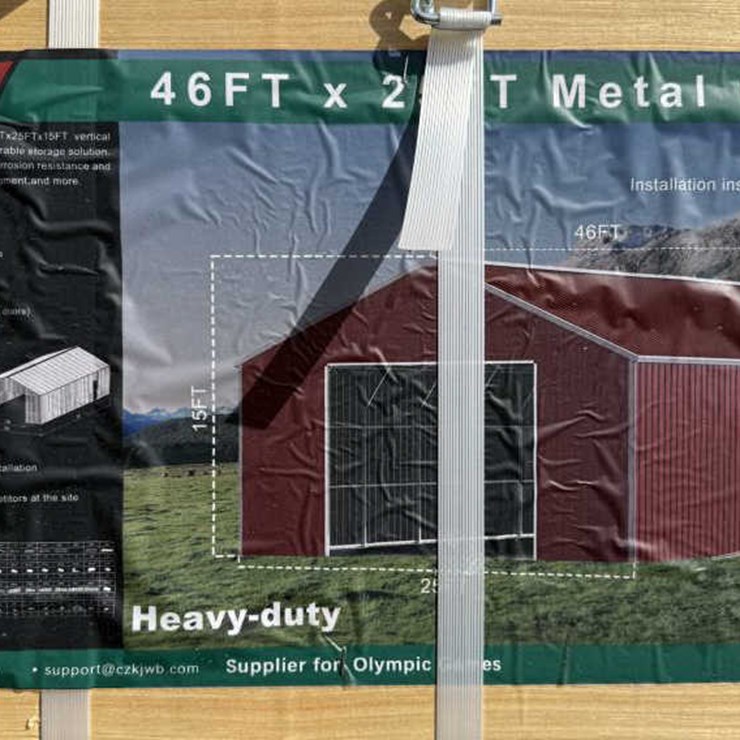 #41 • Single Metal Garage - 46' x 25', Red/Brown