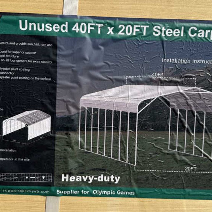 #40 • Steel Carport Shed - Cream - 40' x 20'