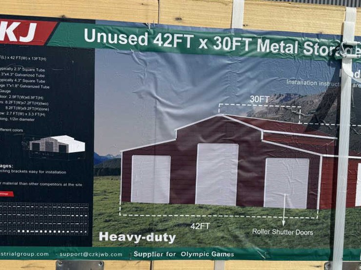 #23-•-metal-storage-shed---42'x30',-heavy-duty,-red-image-1
