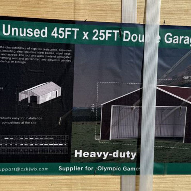 #32 • Double Garage Metal Barn - Red/Brown 45' x 25'