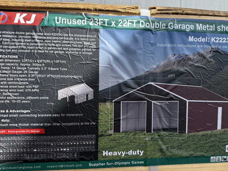 #6-•-double-garage-metal-barn---red/brown-23'-x-22'-image-1