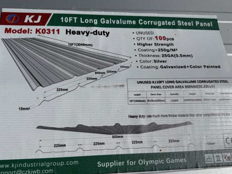 #27-•-(100)-sheets-of-galvalume-corrugated-steel-10'-l-image-1