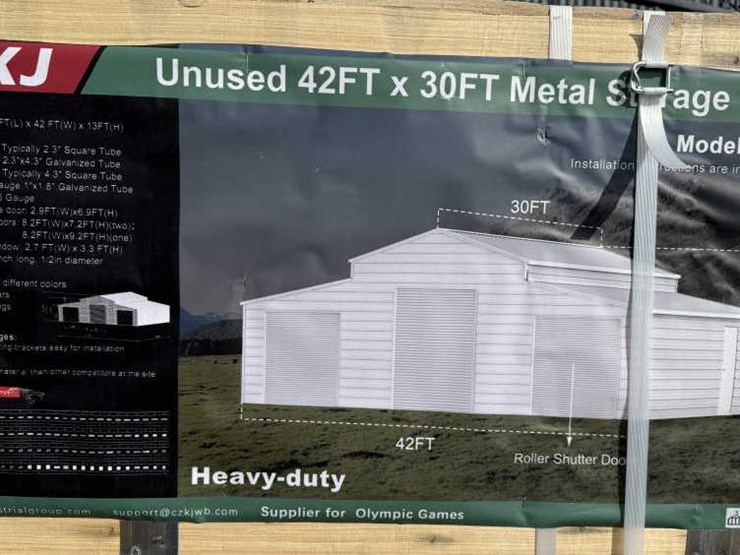 #22-•-metal-storage-shed---42'x30',-heavy-duty,-cream-w/-image-1