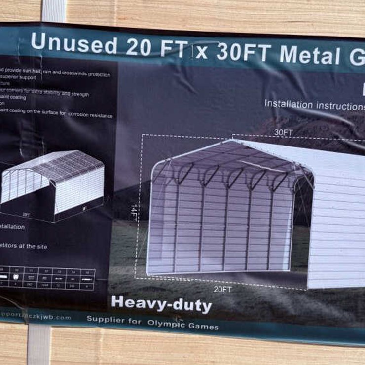 #25 • Metal Carport w/ Enclosed Sides - 20' x 30'