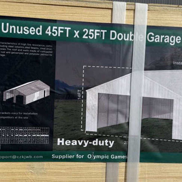 #39 • Double Garage Metal Barn - Cream - 45' x 25'