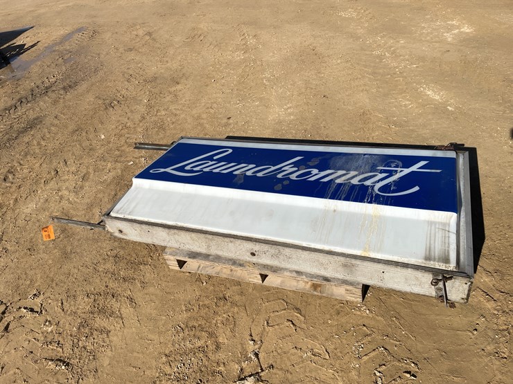 #1025-•-vintage-lighted-hanging-laundromat-sign-image-2