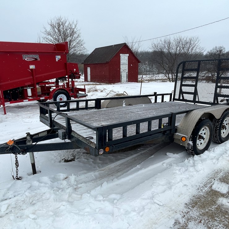 #137 • 2014 PJ 14' Tandem Axel Trailer (No Title, for Parts)