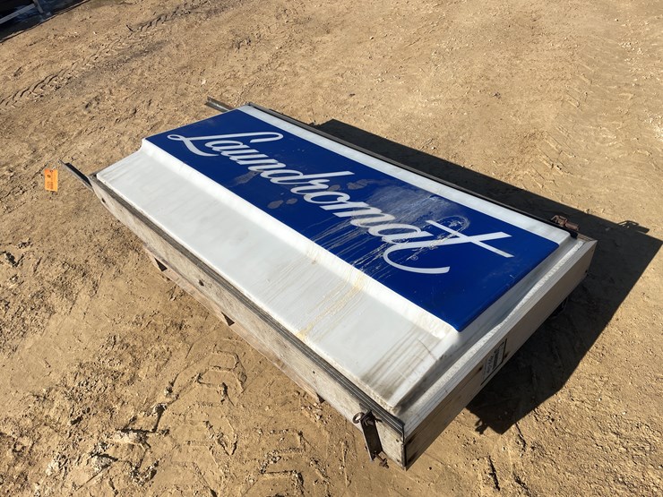 #1025-•-vintage-lighted-hanging-laundromat-sign-image-1