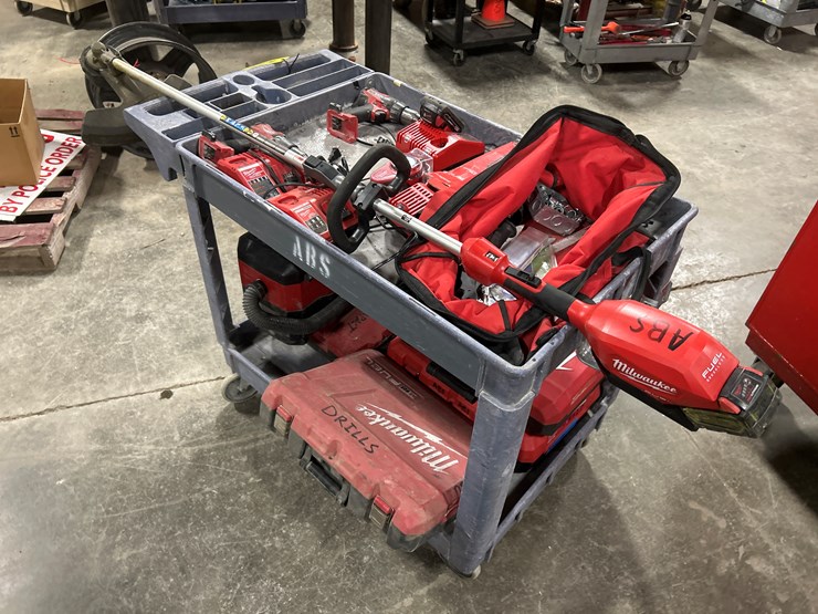 #5448-•-misc.-milwaukee-tools-w/-rolling-cart-image-2