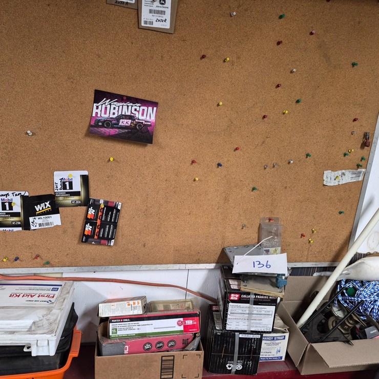 Push Pin Board, Shelf Contents