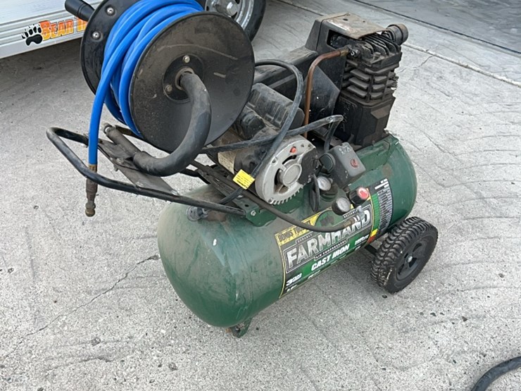 farmhand-air-compressor,-5-hp,-used-little,-has-hose-and-reel-self-contained.-image-5
