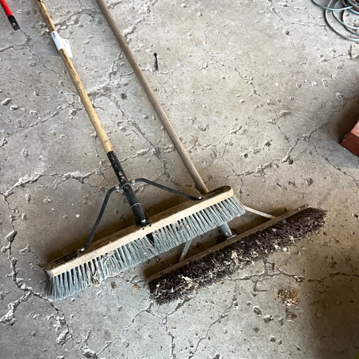 (2) good pushbrooms