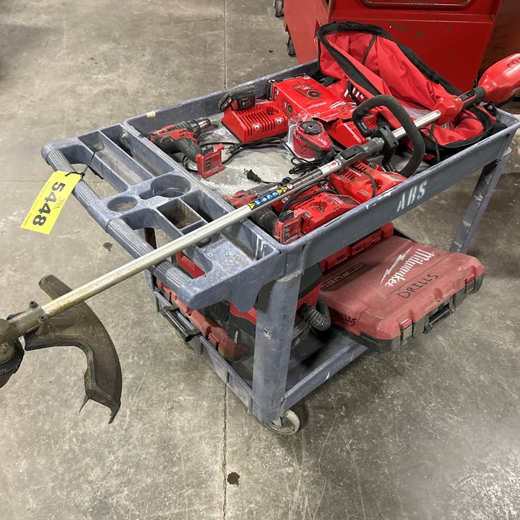 #5448 • Misc. Milwaukee Tools W/ Rolling Cart